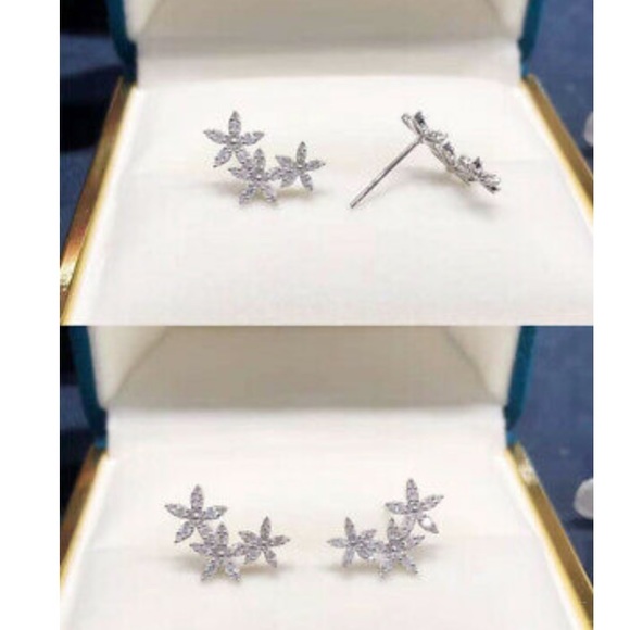 New Sterling silver diamond stone earrings - Picture 3 of 3